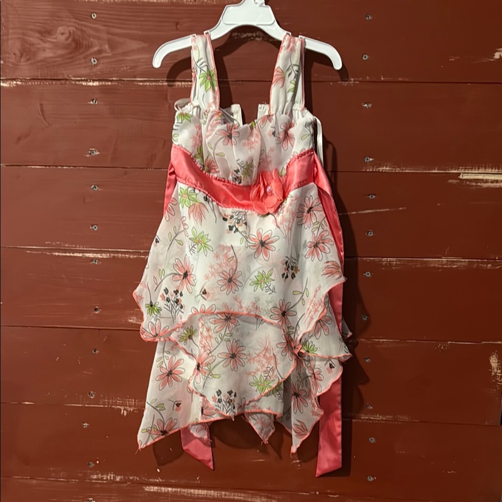 Floral Pink and White Layered Dress